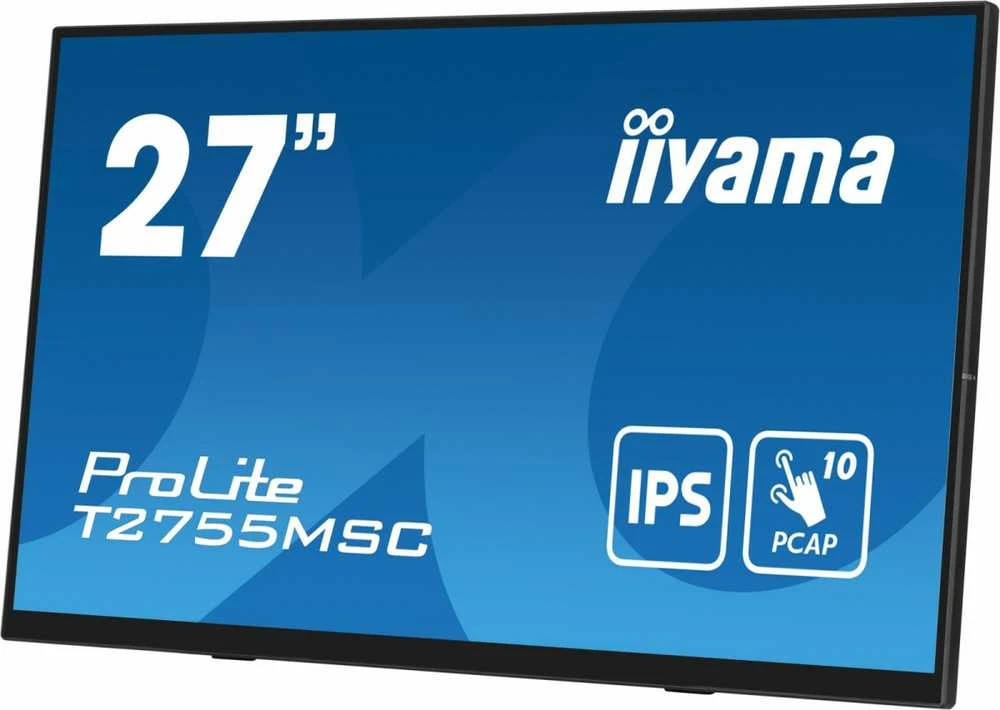 Nešiojamas monitorius iiYama ProLite T2755MSC-B1, 27", IPS, 1920 x 1080, 16:9, 400 cd/m², Touchscreen