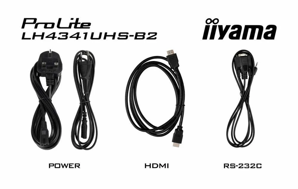 Monitorius IIYAMA LH4341UHS-B2 43 colių 3840x2160 4K UHD IPS skydelis 1precent Haze Landscape ir portreto režimas Garsiakalbiai 2x 10W VGA 3x HDMI 500cd/m2