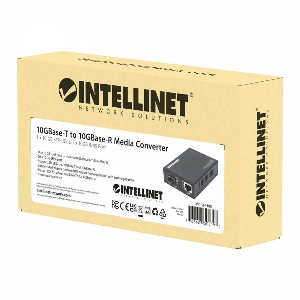 Intellinet 508193 tinklo medijos keitiklis 10000 Mbit/ai Juoda