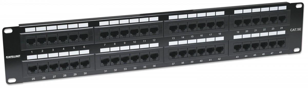 Intellinet 513579 Komutacinė panelė UTP Cat5e 2U 48 prievadų RJ45, juoda