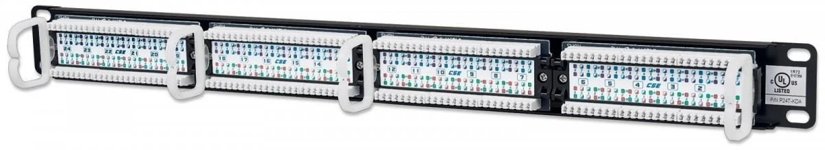 Intracom INTELLINET Cat5e Patch Panel 24 juntys RJ45 UTP 2U Juodas atitinka 19i rackmount standartą