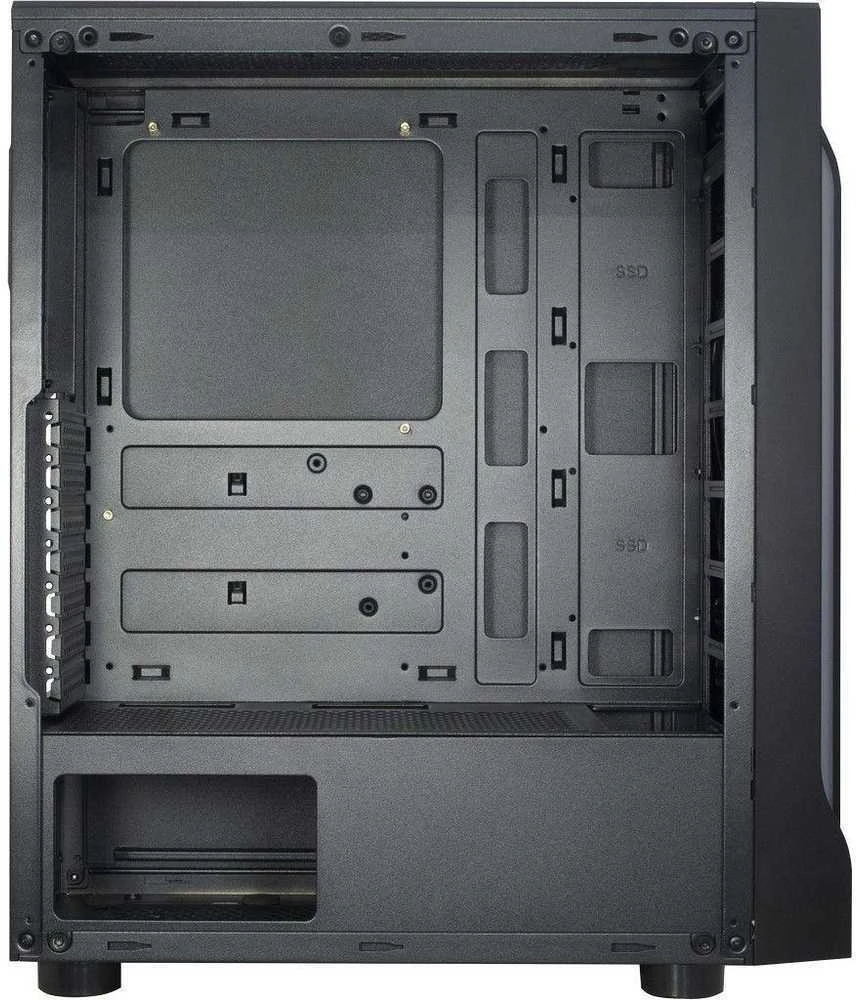 Važiuoklė INTER-TECH A-3411 Creek Gaming Tower, ATX, 1xUSB3.0, 2xUSB2.0, maitinimo šaltinis pasirinktinai, Lango šoninis skydelis, LED lemputė priekyje, integruotas RGB LED, Juodas