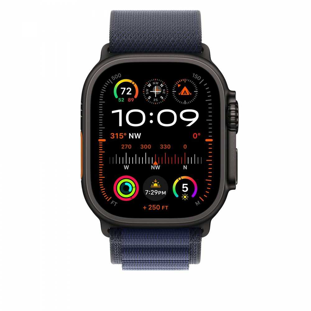 Apple 49mm Navy Alpine Loop – didelė – juodo titano apdaila