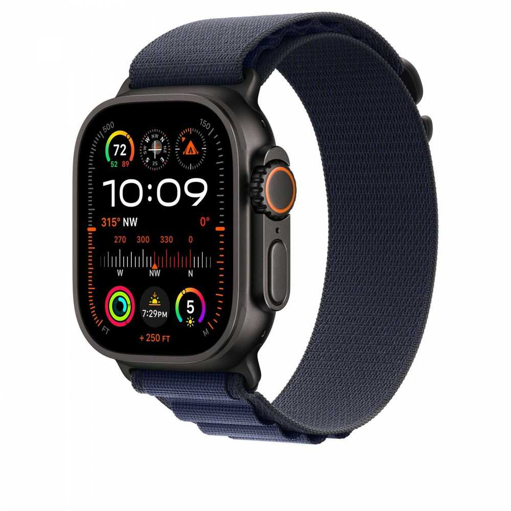 Apple 49mm Navy Alpine Loop – didelė – juodo titano apdaila