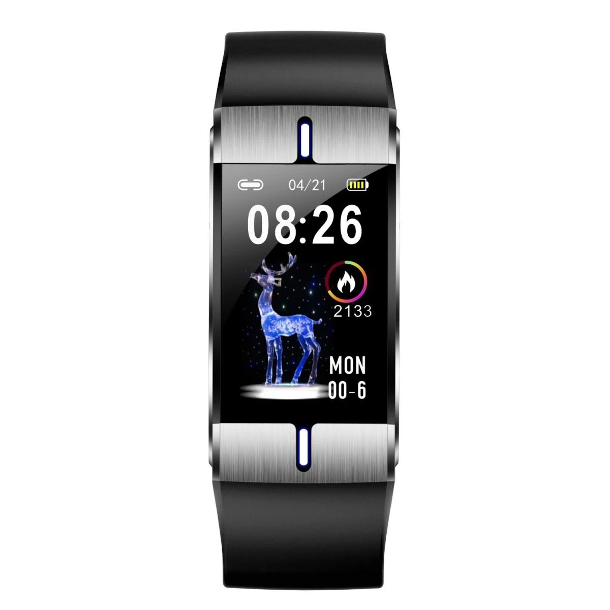 Išmanioji apyrankė Maxcom Fit FW34, Sidabrinės spalvos korpusas su juodos spalvos apyranke