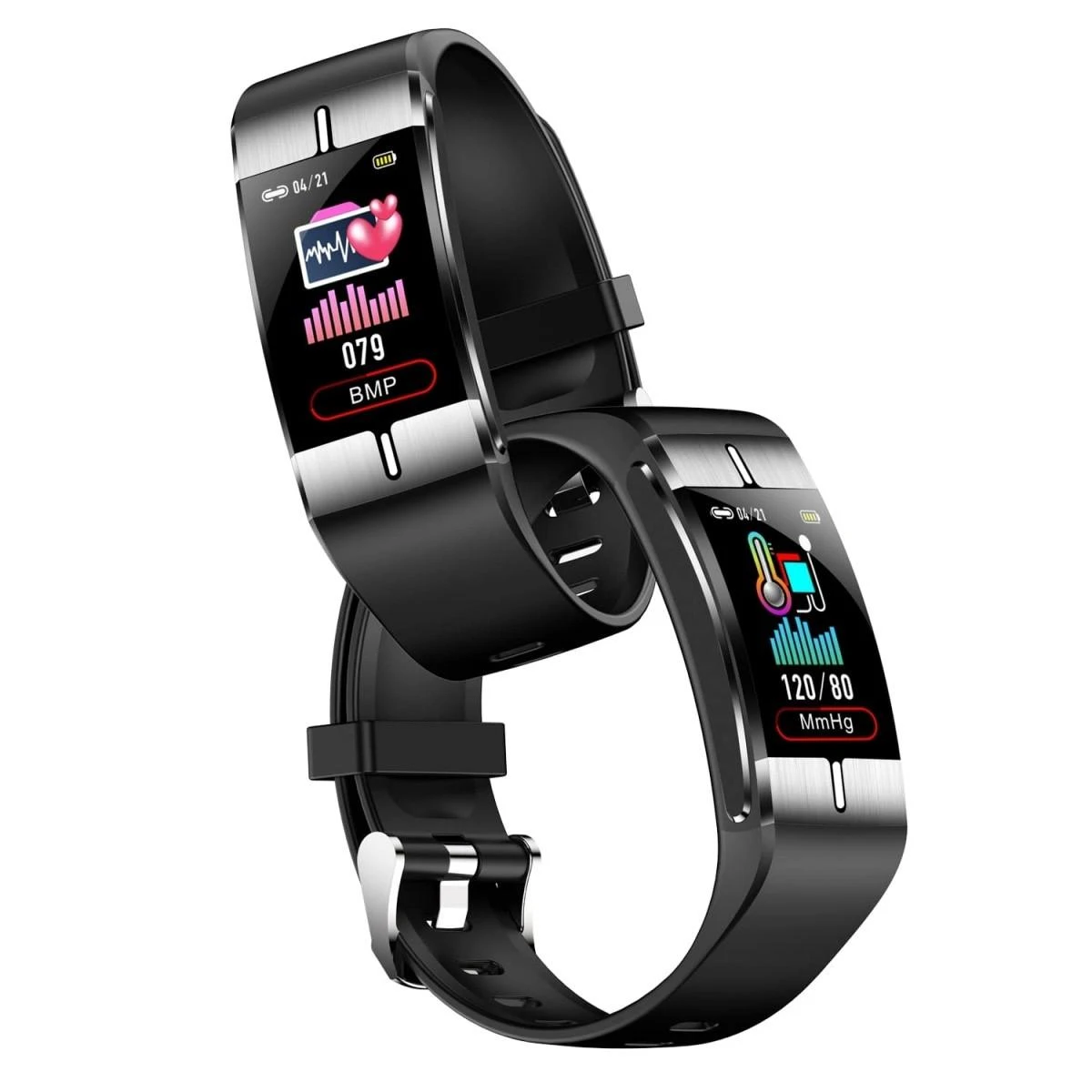 Išmanioji apyrankė Maxcom Fit FW34, Sidabrinės spalvos korpusas su juodos spalvos apyranke