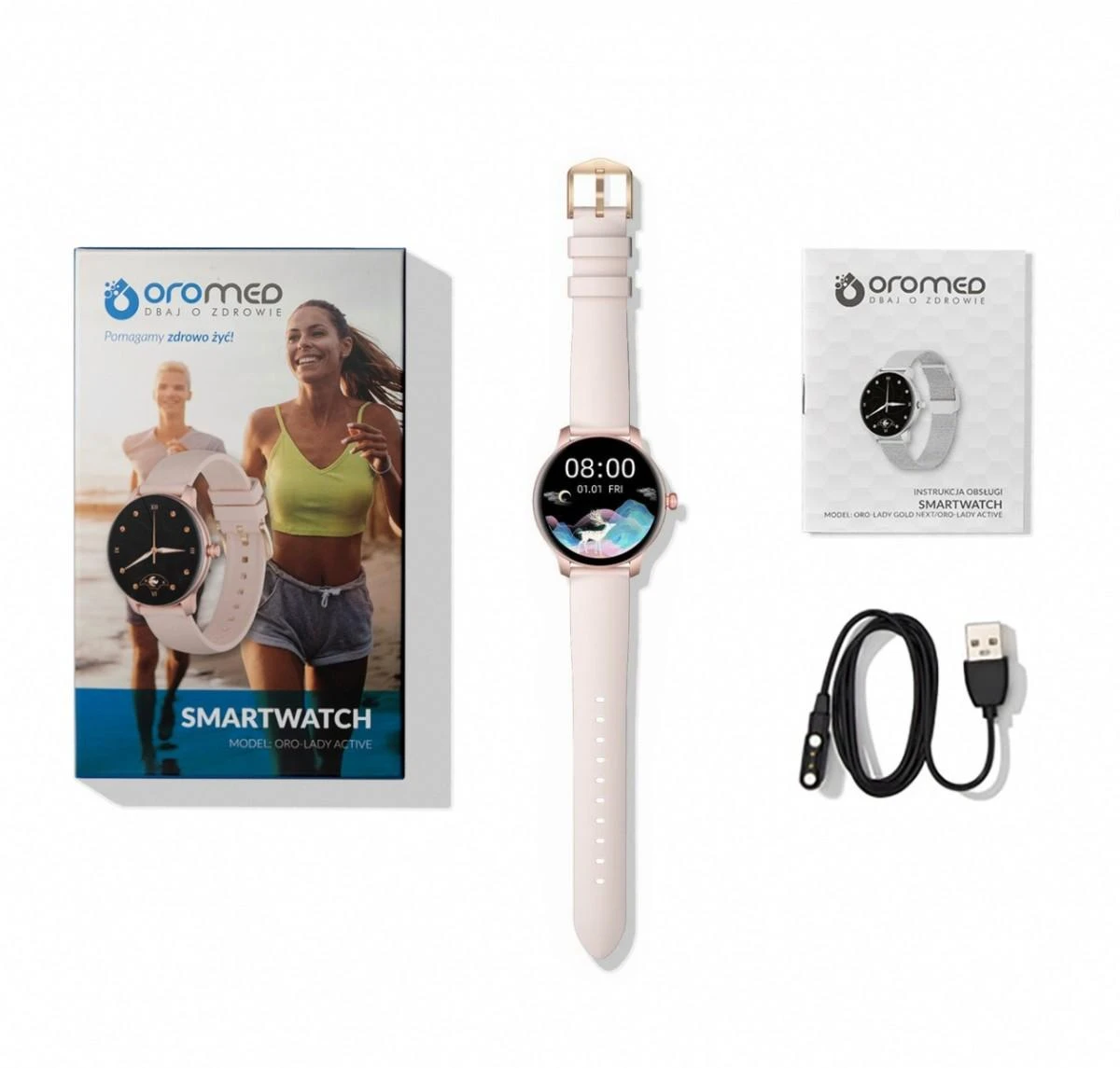 Išmanusis laikrodis Oro Lady Active, Rožinės spalvos