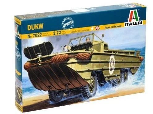 Italeri DUKW amfibinis GMC 2,5 t sunkvežimis D-Day 80, 1/72 rinkinys