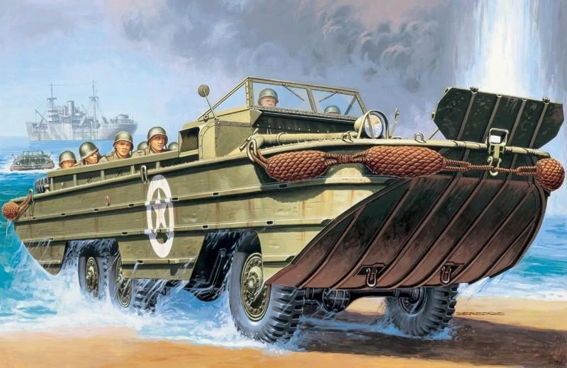 Italeri DUKW amfibinis sunkvežimis 1/35 plastikinis surenkamas modelis
