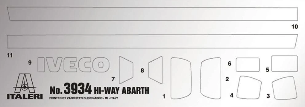 Italeri Iveco Hi-Way E5 Abarth 1:24 surenkamas sunkvežimio modelis