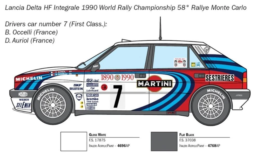 Italeri Lancia Delta HF Integrale 1/24 plastikinis surinkimo rinkinys 3658