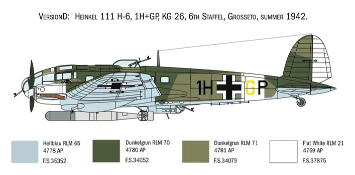 Italeri plastikinis modelis Heinkel He 111H Battle of Britain 80th, Color