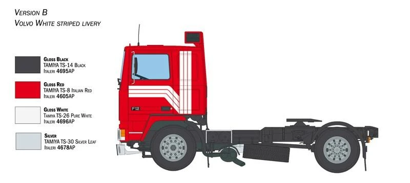 Italeri Volvo F12 Intercooler Low Roof 1/24 plastikinis sunkvežimis