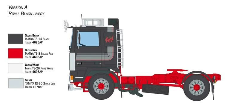 Italeri Volvo F12 Intercooler Low Roof 1/24 plastikinis sunkvežimis