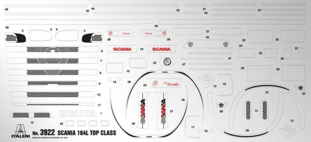 Italeri Scania 164L Top Class 1/24 plastikinis surinkimo rinkinys