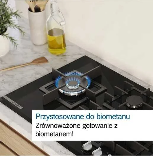 Bosch POH6B6K30 Serija 2, Dujinė kaitlentė, 60 cm, Kietas stiklas, Juodas