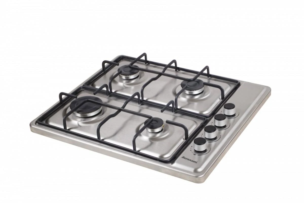 Kaitlentė Viryklė Ravanson K-04SNG (dujinė viryklė, 4 laukų, netaikoma, inox spalvos)