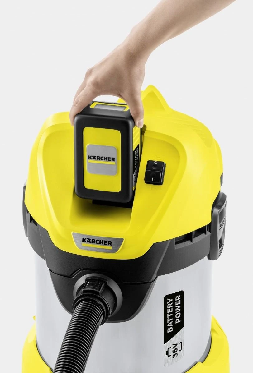 Drėgno ir sauso valymo dulkių siurblys Kärcher WD 3 Battery Premium, be akumuliatoriaus ir kroviklio 1.629-950.0