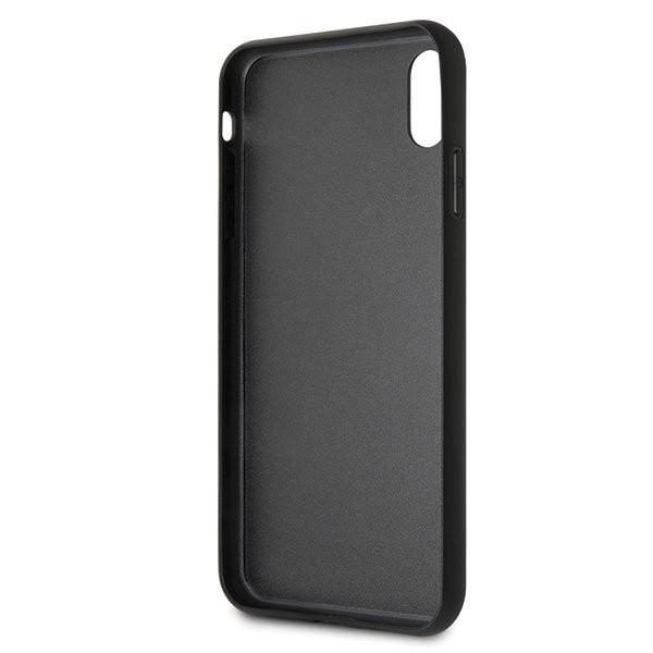 Dėklas Karl Lagerfeld KLHCI65DLHBK iPhone XsMax juoda/juodas Iconic Glitter Karl`s Head