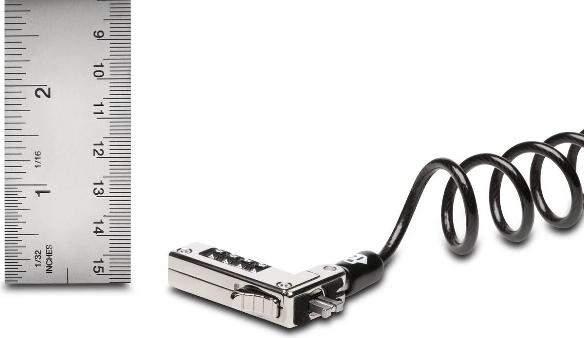Leitz KENSINGTON Slim Combination Lock Nešiojamas nešiojamojo kompiuterio užraktas, skirtas NanoSaver saugos lizdui, kurį galima nustatyti iš naujo