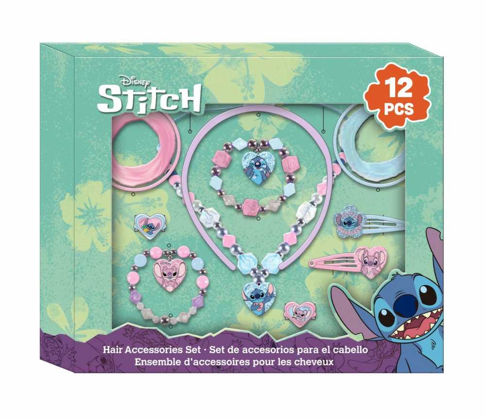Kids Euroswan Vaiko papuošalų rinkinys 12 vnt. Lilo ir Stitch Plaukų aksesuarai Smeigtukai / St00102