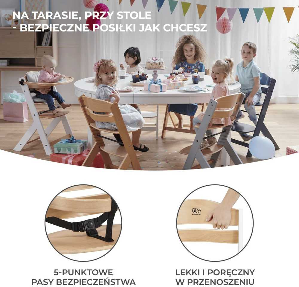 Kinderkraft Enock balta + poduszka
