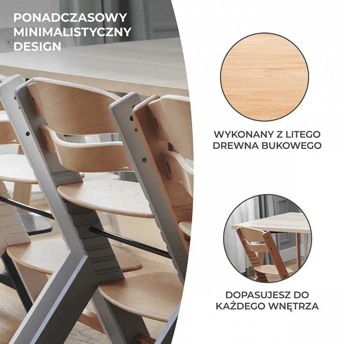 KINDERKRAFT maitinimo kėdutė su paminkštinimu ENOCK, juodas and baltas, KHENOC0PBLK0000