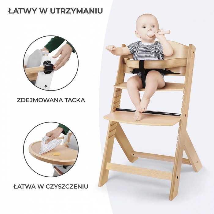 KINDERKRAFT maitinimo kėdutė su paminkštinimu ENOCK, juodas and baltas, KHENOC0PBLK0000