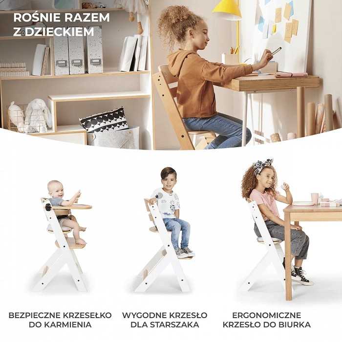KINDERKRAFT maitinimo kėdutė su paminkštinimu ENOCK, juodas and baltas, KHENOC0PBLK0000