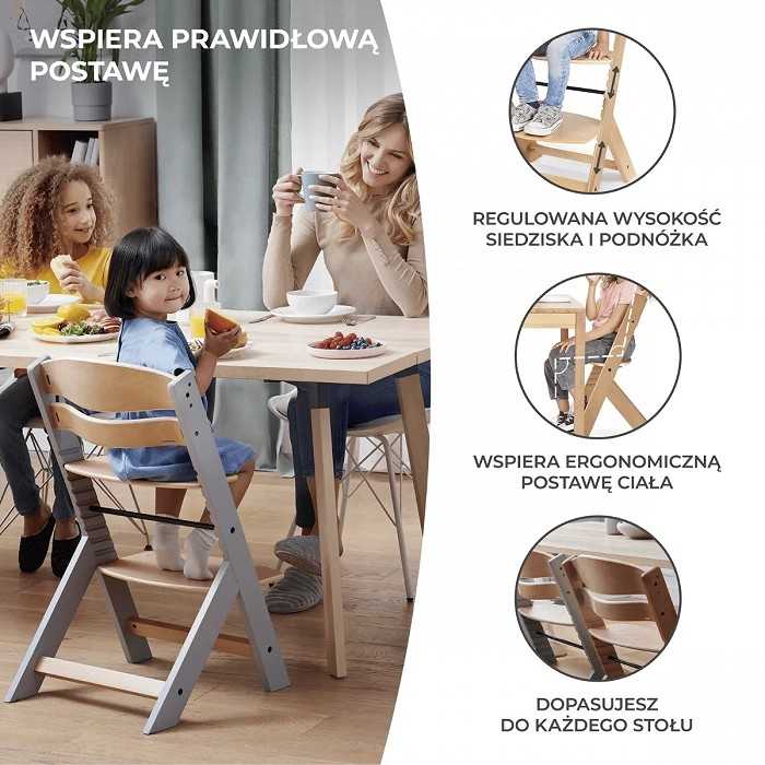 KINDERKRAFT maitinimo kėdutė su paminkštinimu ENOCK, juodas and baltas, KHENOC0PBLK0000
