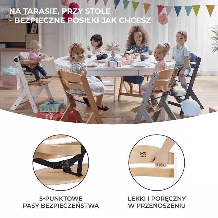 KINDERKRAFT maitinimo kėdutė su paminkštinimu ENOCK, juodas and baltas, KHENOC0PBLK0000