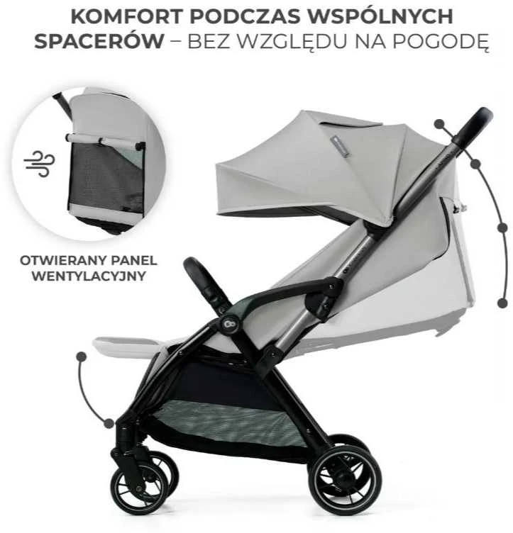 Vežimėlis KINDERKRAFT APINO dove grey, KSAPIN00GRY0000