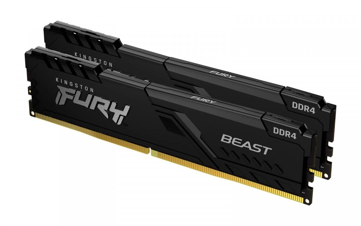 RAM KINGSTON 128GB 3200MHz DDR4 CL16 DIMM rinkinys iš 4 FURY Beast Juodas