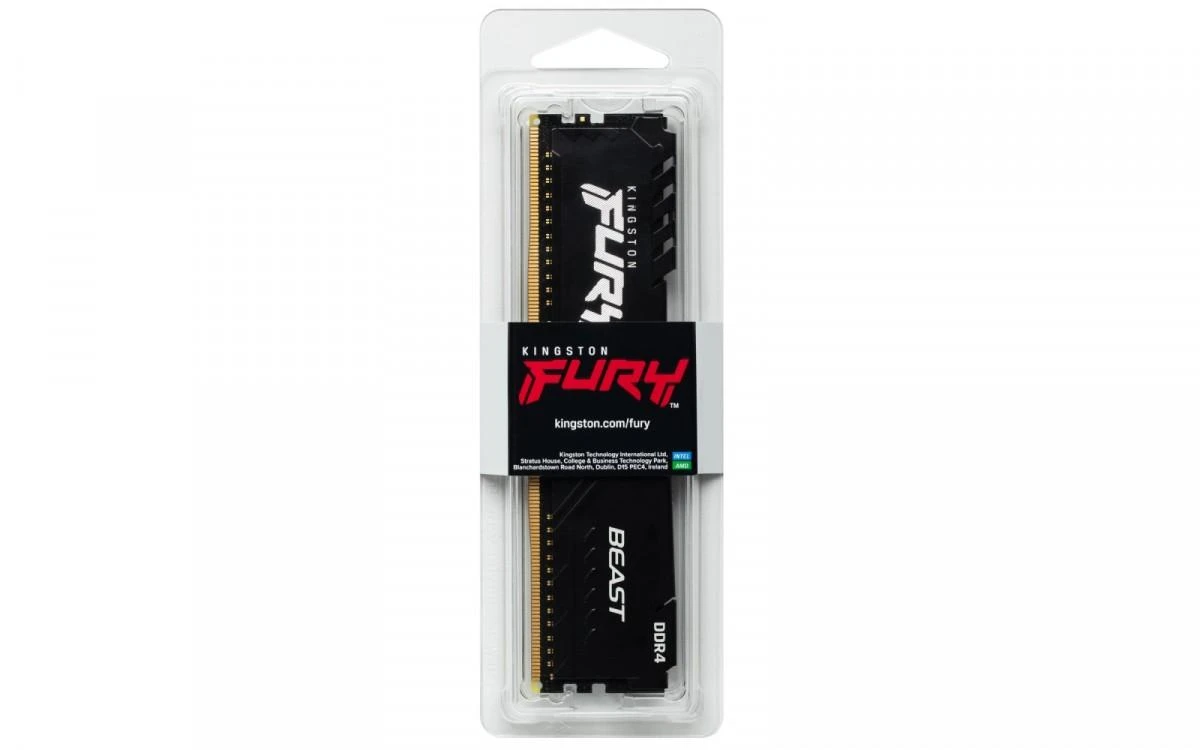 RAM KINGSTON 32GB 3200MHz DDR4 CL16 DIMM rinkinys iš 2 FURY Beast Juodas