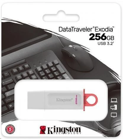 KINGSTON DataTraveler Exodia 256GB USB 3.2 Gen 1 Baltas
