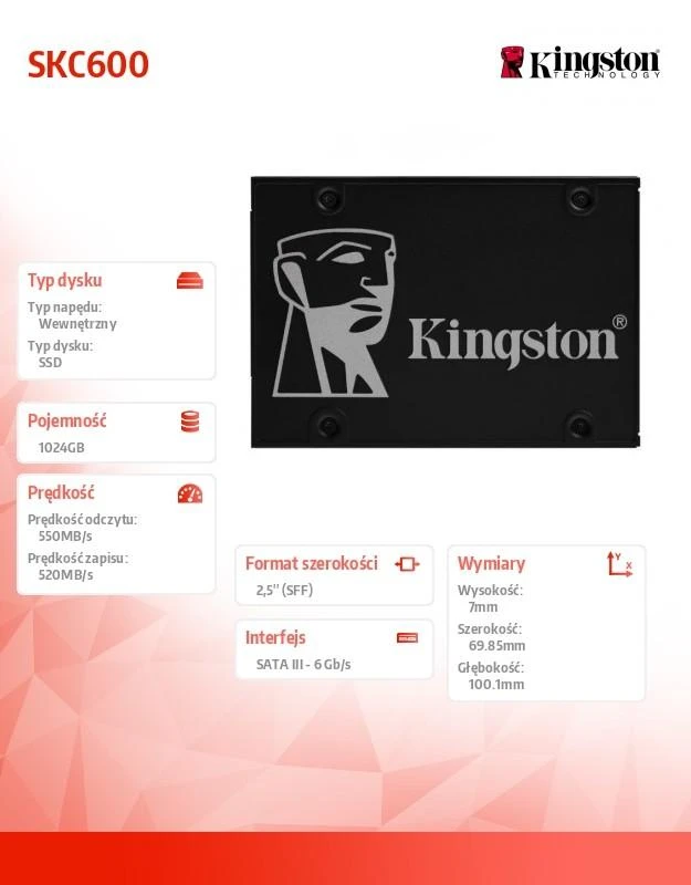 KINGSTON SKC600/1024G 2.5? SSD