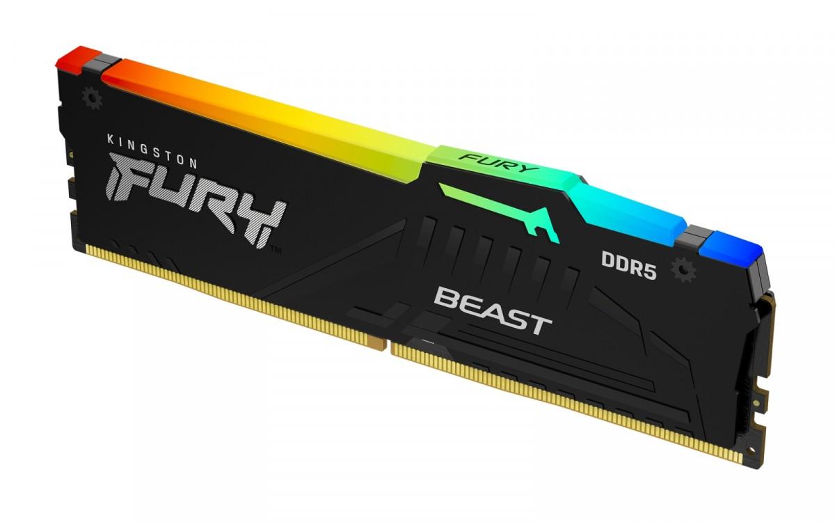 RAM „Kingston KF556C40BBAK2-64“ 64 GB 5600 MT/s DDR5 CL40 DIMM (2 vnt. rinkinys) „FURY Beast RGB“ | „Kingston“
