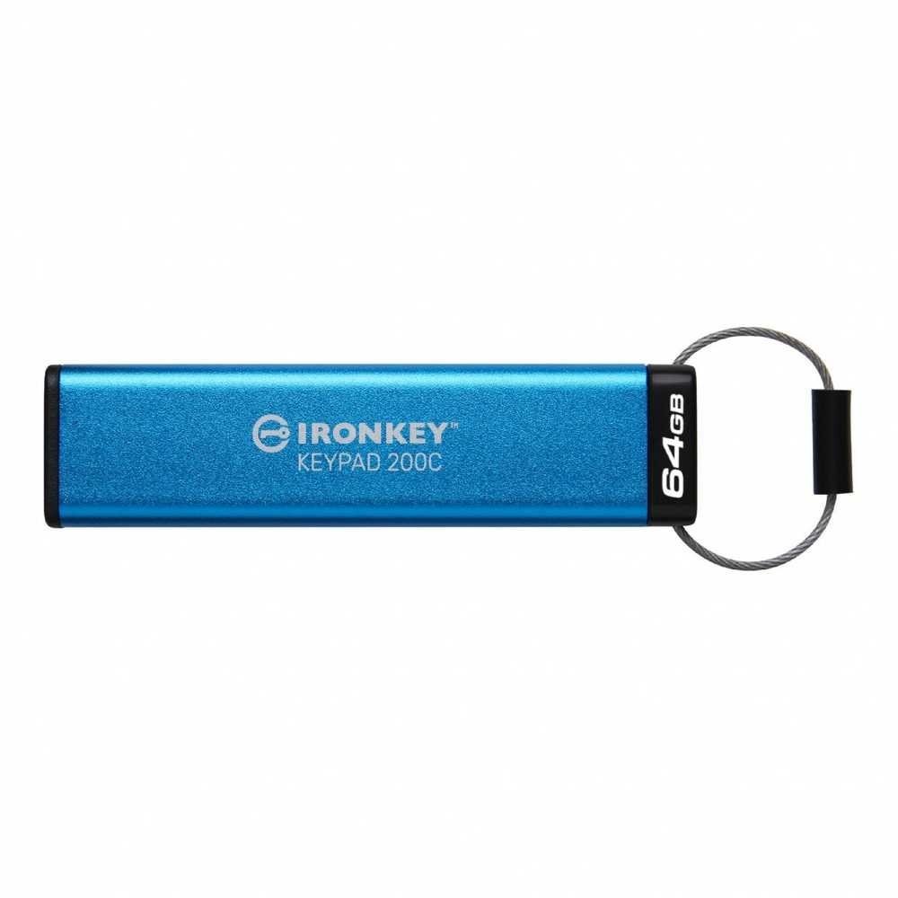 KINGSTON 64GB USB-C IronKey klaviatūra 200C FIPS 140-3 3 lygio laukiama AES-256 patvirtinimo