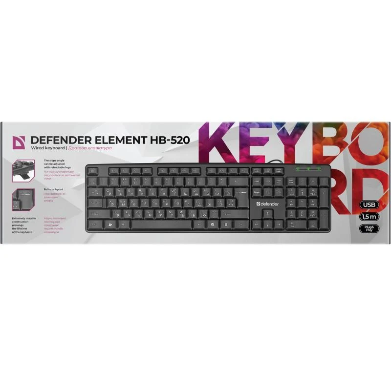 Klaviatūra Defender Element HB-520 Juoda
