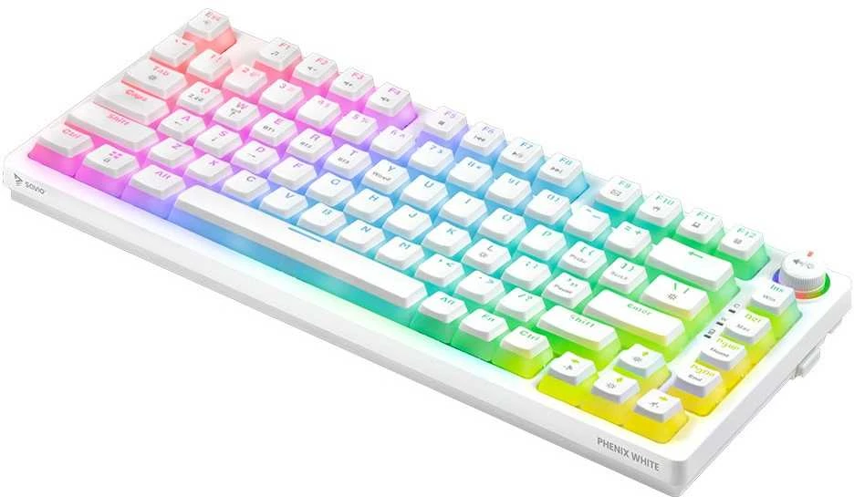 Klaviatūra mechaninė belaidė SAVIO PHENIX Baltas Gateron Geltona, Pudding