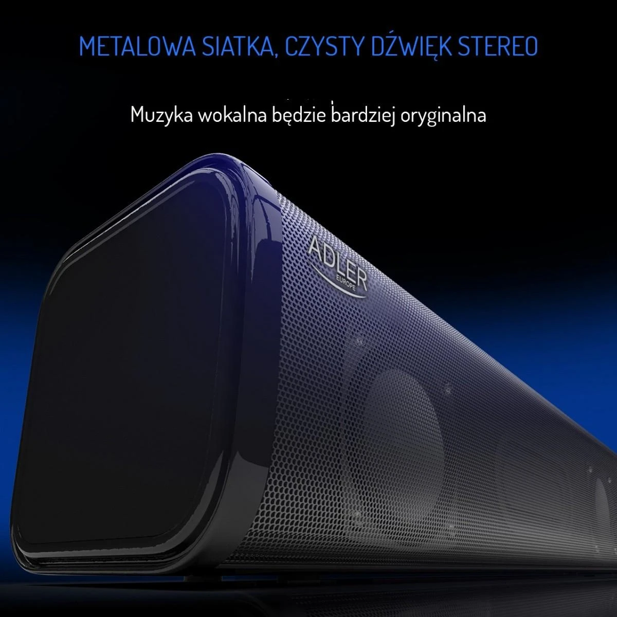 Adler AD 1191 nešiojama kolonėlė su žadintuvu, Juoda