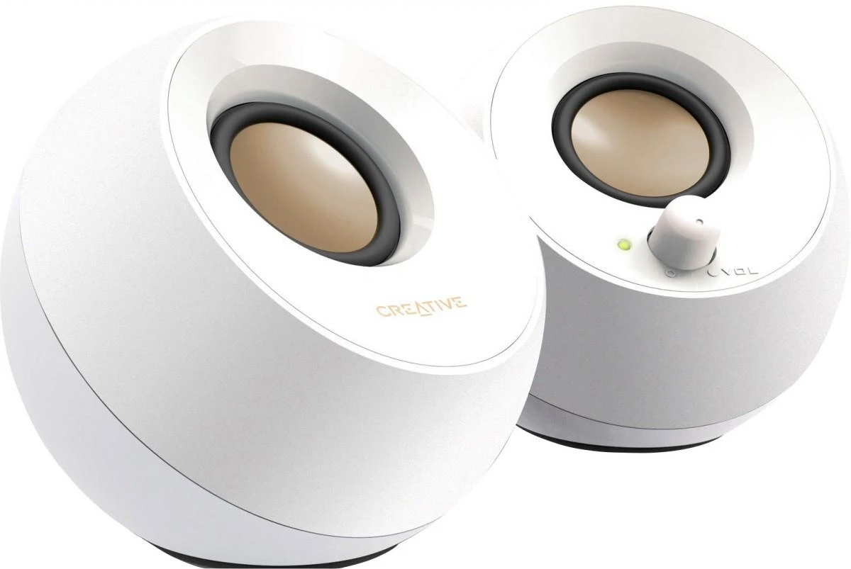 Kompiuterio kolonėlės Garsiakalbių rinkinys kompiuteris Creative Pebble 2.0 51MF1680AA001 (2.0, baltos spalvos)