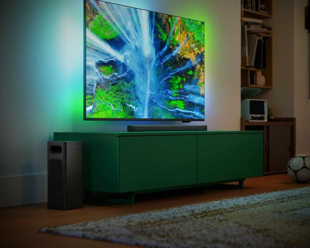 Namų kino sistema Philips 2.1 garso juosta su belaidžiu žemųjų dažnių garsiakalbiu tab6309/10