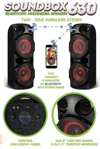 Rebeltec Bluetooth garsiakalbis SoundBOX 630 juodas