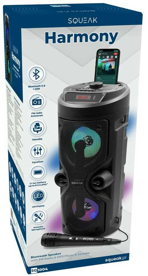 Karaokės Garsiakalbis - Squeak SQ1004 Bluetooth 5.0 Nešiojamas Juodas