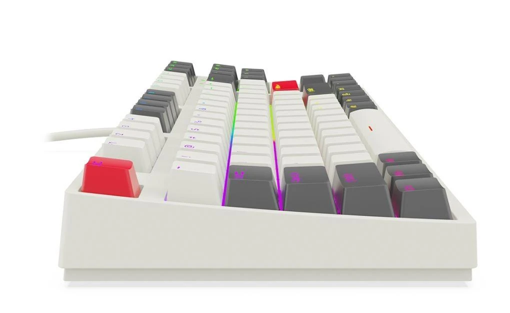 Klaviatūra žaidimams KRUX Atax PRO RGB Gateron Geltona Pro su laidu mechaninė su pašvietimu balta