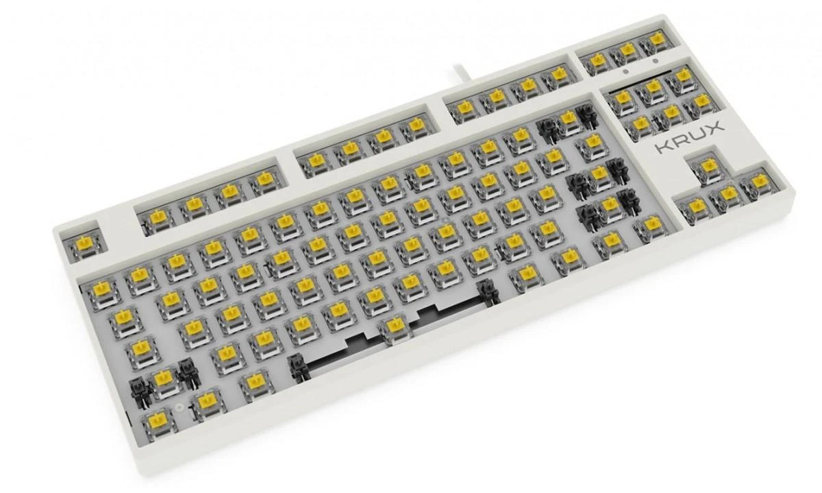 Klaviatūra žaidimams KRUX Atax PRO RGB Gateron Geltona Pro su laidu mechaninė su pašvietimu balta