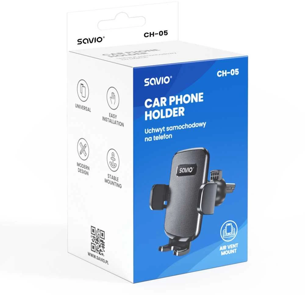 SAVIO CH-05 automobilio telefono laikiklis, tvirtinamas prie oro išleidimo angos