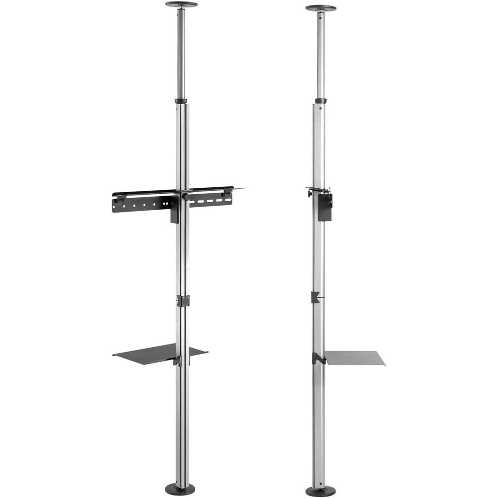 Laikiklis Techly ICA-TR32 grindų stovas plokštiesiems ekranams 177,8 cm (70") Grindų stovas su fiksuota plokštuma Juoda, Pilka