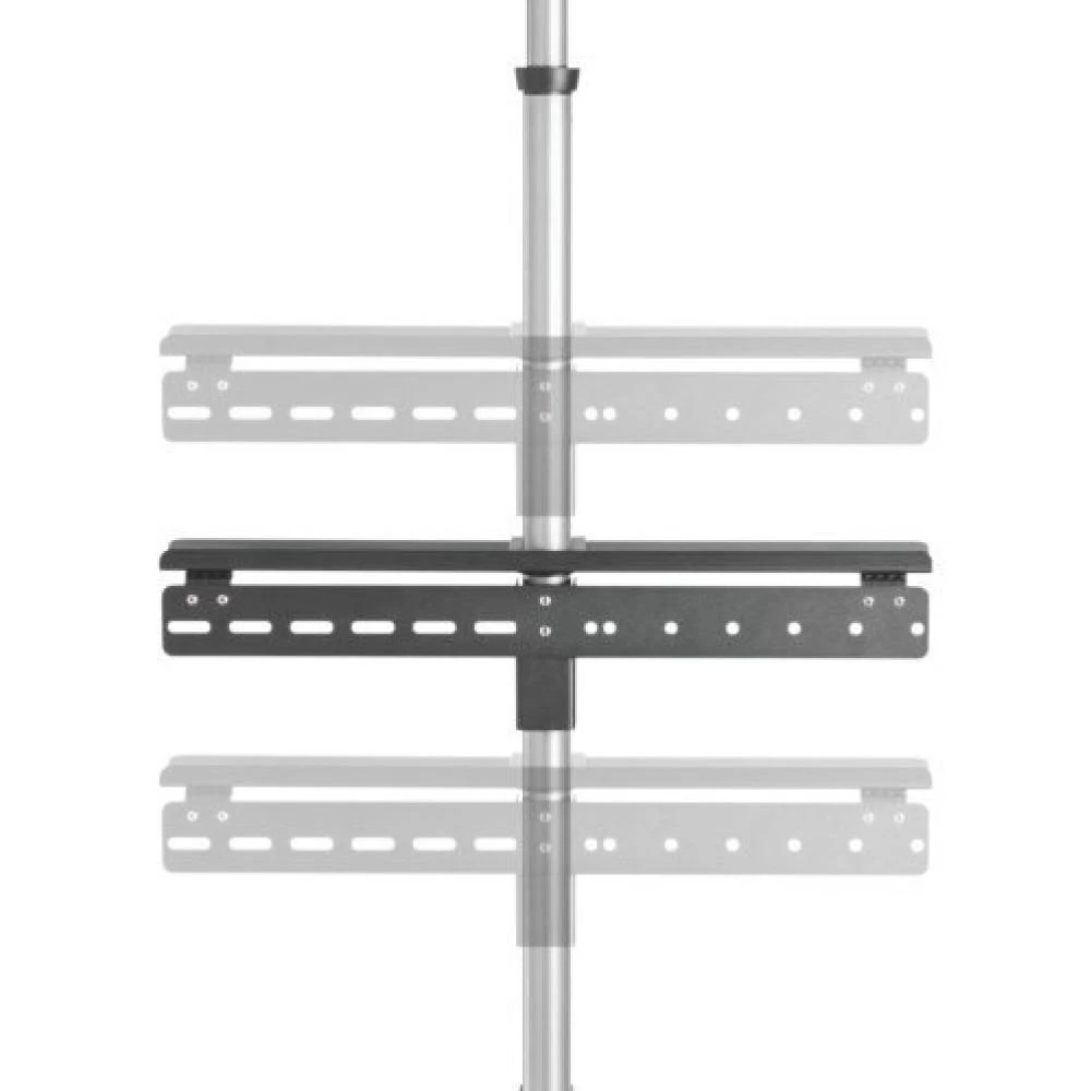 Laikiklis Techly ICA-TR32 grindų stovas plokštiesiems ekranams 177,8 cm (70") Grindų stovas su fiksuota plokštuma Juoda, Pilka
